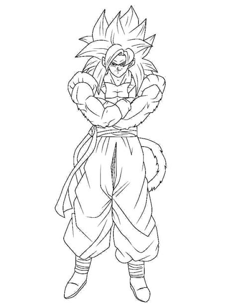 Coloriage Super Saiyan 1 Gogeta télécharger et imprimer gratuit sur