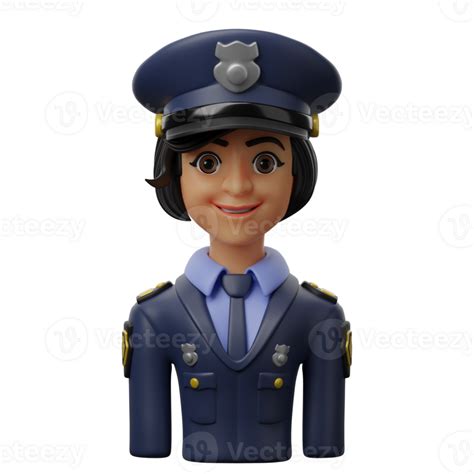 3d Avatar Character Illustration Female Police Officer 40502207 Png