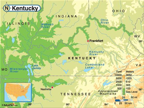 Kentucky Base and Elevation Maps