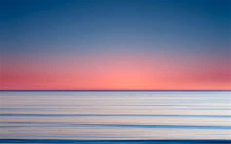 Sunset Wallpaper 4K, Long exposure, Ocean, Horizon, 5K