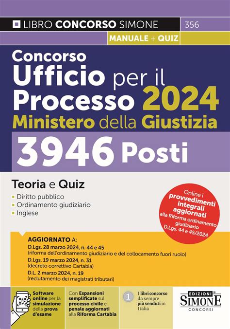 Manuale Concorso Ufficio Del Processo 2024 Edizioni Simone