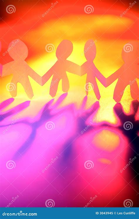 Paper Dolls Holding Hands Royalty Free Stock Photo Image 3043945