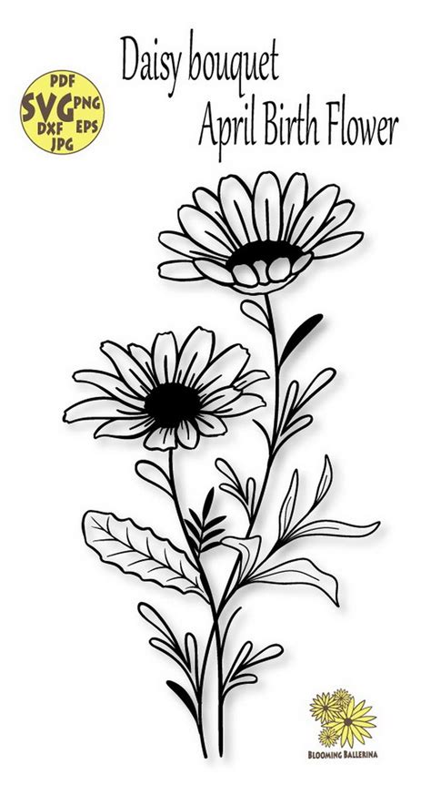 Daisy Birth Flower Svg File April Birth Flower Svg April - Etsy | April ...