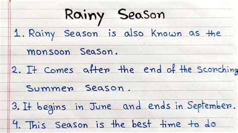 10 Lines On Rainy Season In English Rainy Season Essay 10 Lines