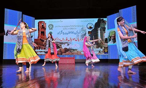 Artists Performing Traditional Dance During Saraiki Cultural Program At