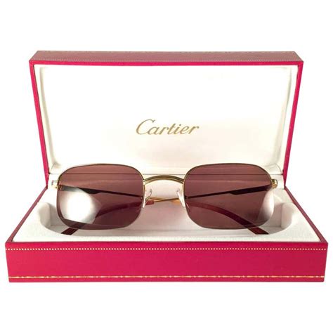 Cartier Rimless Sunglasses With Rose Pink Tinted Lenses At 1stdibs