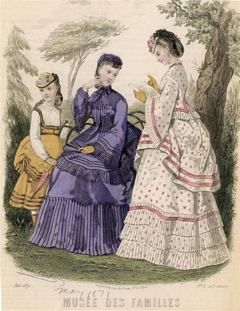 Musée des Familles 1871 Fashion plates 1870s fashion Historical fashion