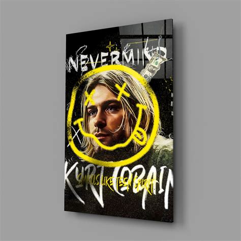 Kurt Cobain Glass Wall Art Designers Collection Uk