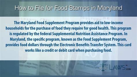 How To File For Food Stamps Maryland YouTube