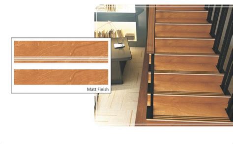 Ceramic Polished Tiles Vitrified Step And Riser Stair Tile 300 X 1000