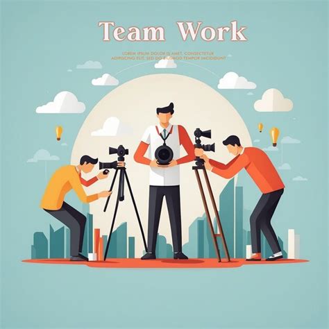 Free Vector Team Work Concept With Flat Design Premium AI Generated PSD