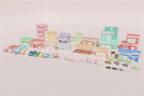 Low Poly City Assets D Urban Unity Asset Store