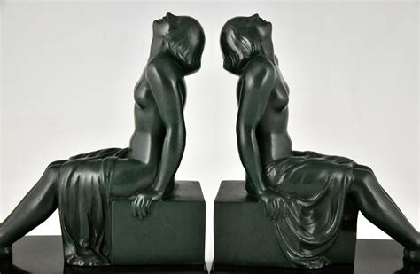 Art Deco Bookends With Seated Nudes Deconamic