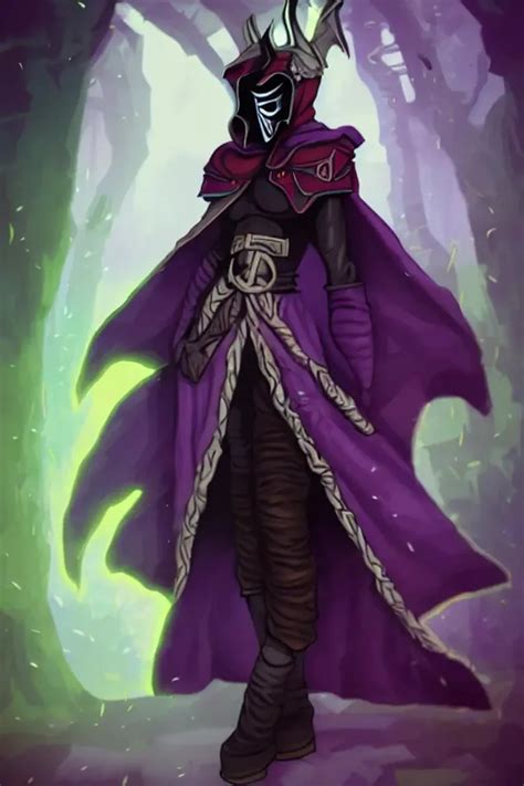 Full Body Art Of A Rogue Wearing A Cloak And A Mask Openart