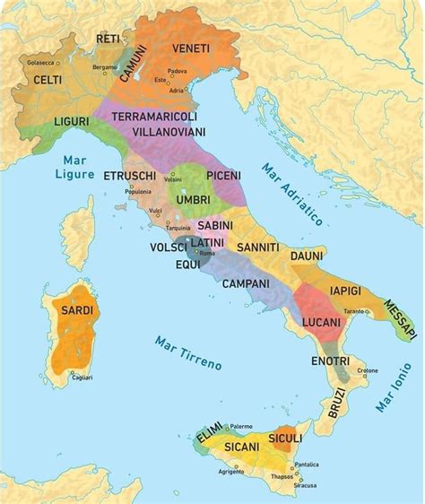 Map Of Pre Roman Peoples In Italy