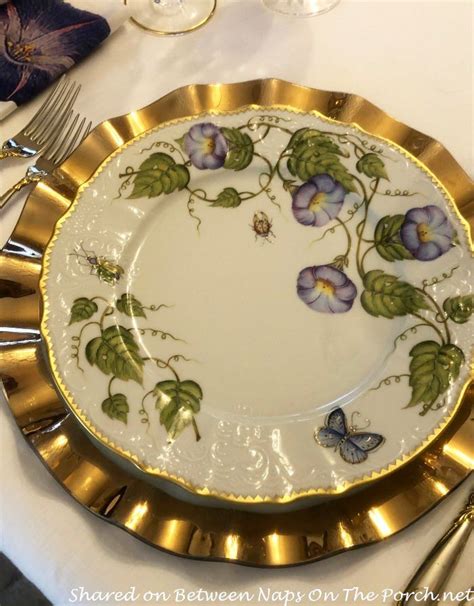 Gold Chargers With Morning Glory China