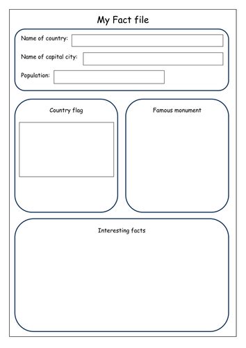 Printable Country Fact File Template - Printable Templates