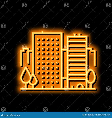 Real Estate House Neon Glow Icon Illustration Stock Vector