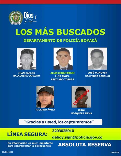 Ellos son los más buscados de Boyacá por homicidio y hurto Diario del Sur