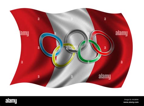 Flag Of Peru With Olympic Symbol Stock Photo Alamy
