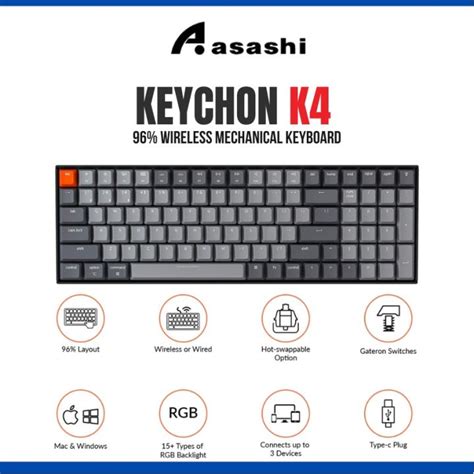Keychron K Version Rgb Backlight Aluminum Wireless Mechanical Keyboard Gateron Switch Hot