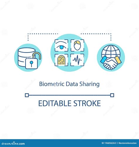 Biometric Data Sharing Concept Icon Stock Vector - Illustration of
