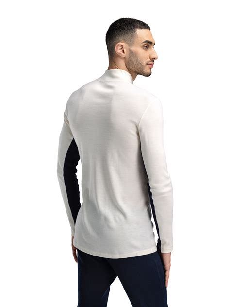 Vail Masculine Baselayer Half zip Navy OffWhite - Dale of Norway