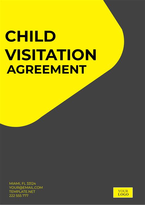 Child Visitation Agreement Template Edit Online And Download Example