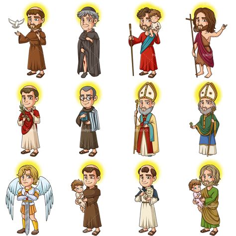 Male Christian Saints Clipart Vector Collection Friendlystock