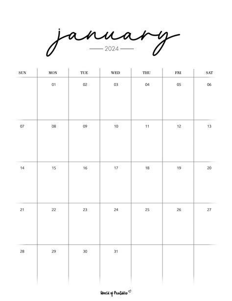 Free Printable January Calendars Calendar Printables Monthly