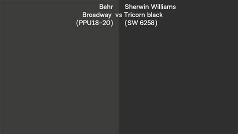 Behr Broadway Ppu Vs Sherwin Williams Tricorn Black Sw