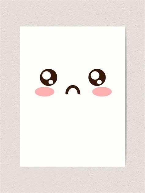 "CUTE ANIME JAPANESE EMOJI/EMOTICON SAD FACE" Art Print by PoserBoy ...