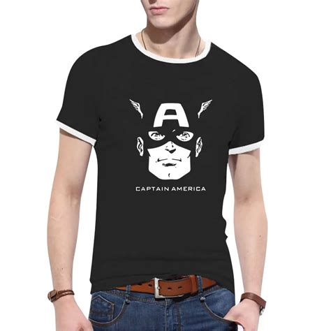 Unique Marvel Captain America T Shirts Super Hero Design Men Top T