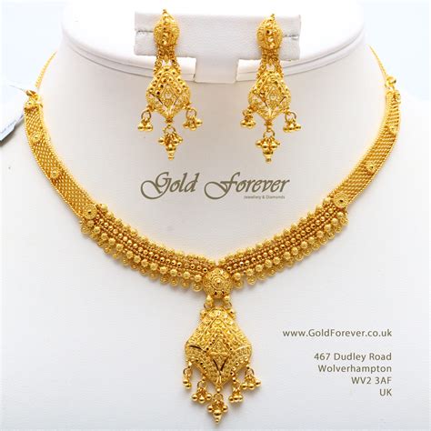 22 Carat Indian Gold Necklace Set 36 7 Grams Code NS1017 Gold Forever