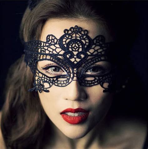 Sexy Black Lace Hollow Mask Goggles Nightclub Fashion Queen Female Sex Lingerie Cutout Eye Masks