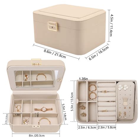 Kamier Jewelry Box Layers Pu Leather Jewelry Organizer Box Large