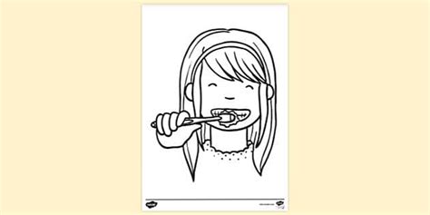 Brushing Teeth From Front Colouring Sheet Printable Fun