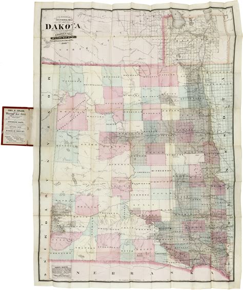 Rare and impressive map of Territorial Dakota by Cram - Rare & Antique Maps