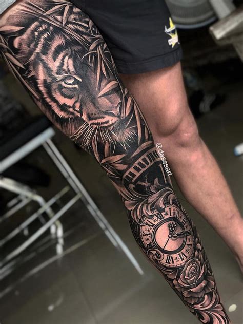 Amazing Leg Sleeve Tattoo Done By Dasssart Otziapp Leg