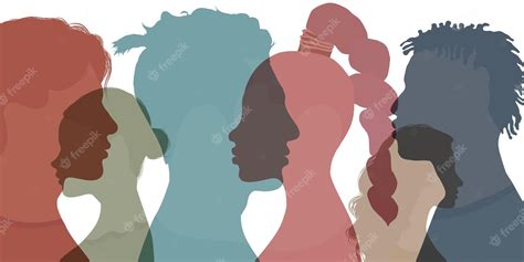 Premium Vector Silhouette Profile Group Of Men And Women Of Diverse