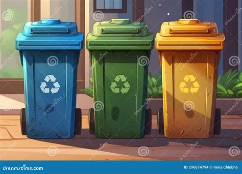 Contenedores De Diferentes Tipos Concepto De Reciclaje Ai Generativo