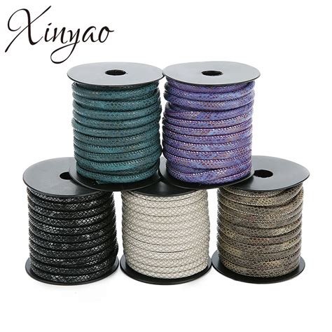 Xinyao M Roll Mm Snake Skin Braided Pu Leather Cords Rope String