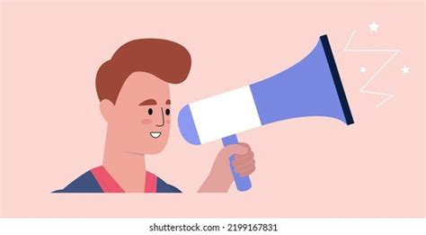 People Shoutout Cute Cartoon Character Stock Vector Royalty Free