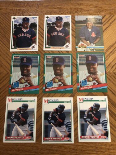 Lot Of 9 Mo Vaughn 1991 Rookie Cards Stadium Club Upper Deck Donruss