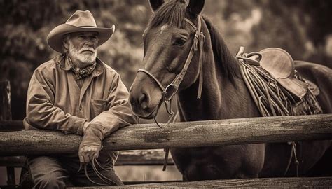 Premium AI Image | Cowboy riding stallion looking into the distance ...