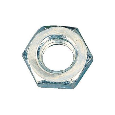 Écrous hexagonaux Hm bas acier zingué blanc classe 6 diamètre 10 mm