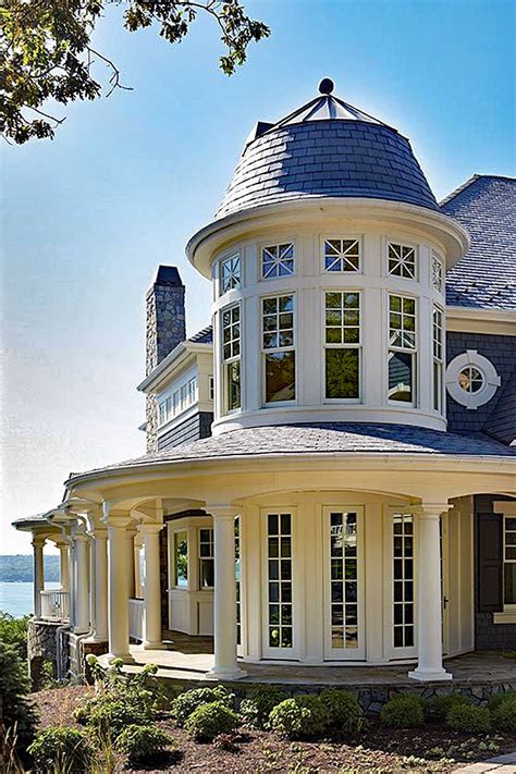 Oval Window Shingle Style Home