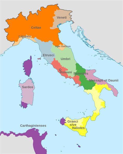 A Map Of Italy In 4th Century Bc In Latin Ancient Maps Historical Maps Italy Map