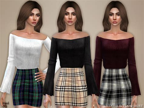 The Sims Resource Sweater Plaid Skirt