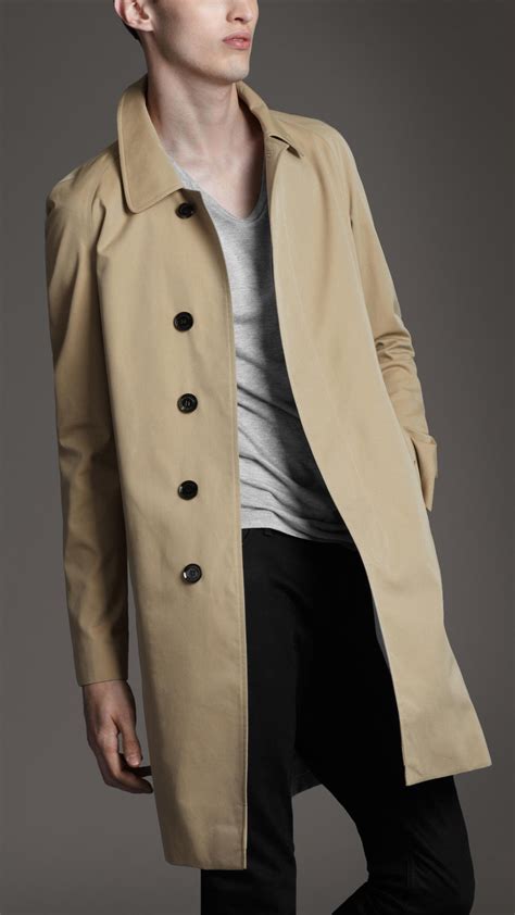 Lyst Burberry Cotton Gabardine Raglan Trench Coat In Natural For Men